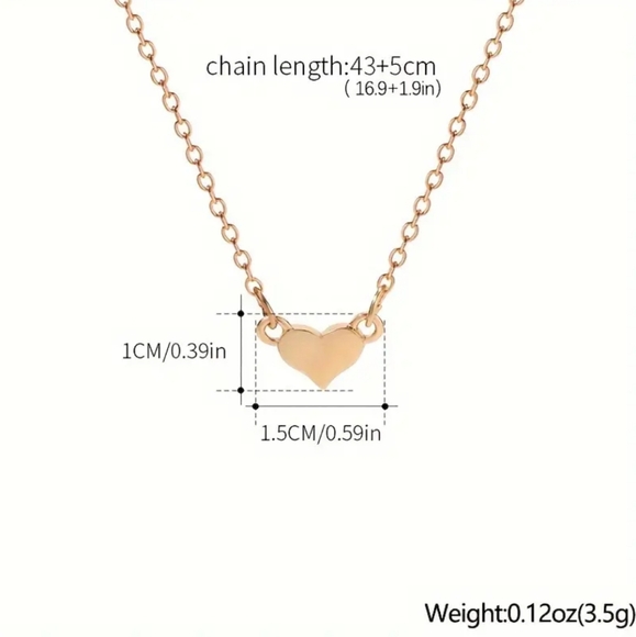 Minimalist Gold Heart Pendant Necklace - Picture 5 of 6